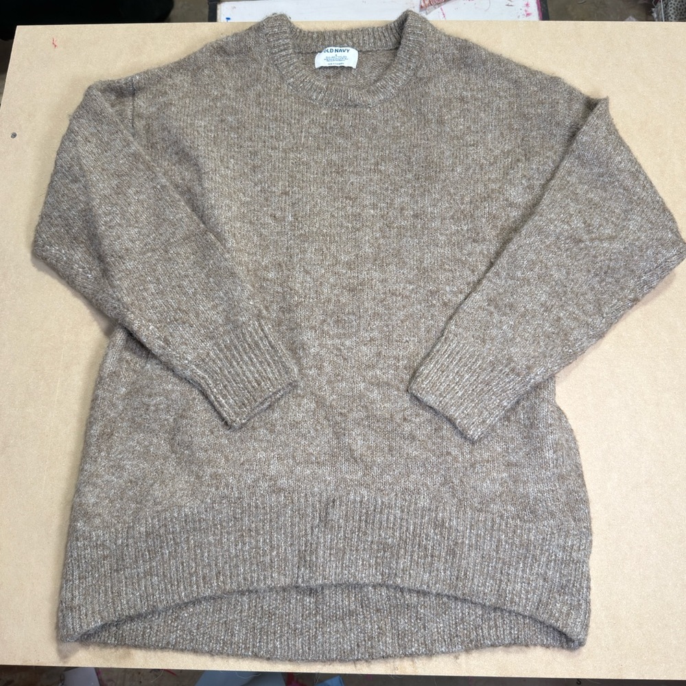 Old Navy Heather Taupe Crewneck Sweater Dress Womens Small